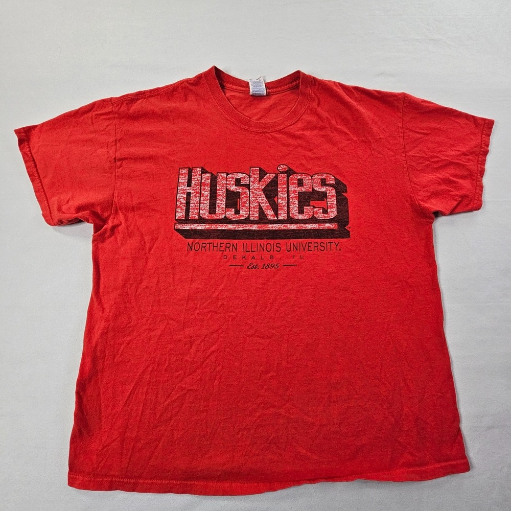 Northern Illinois University Huskies Red Short Sleeve Cotton T-Shirt Men's XL